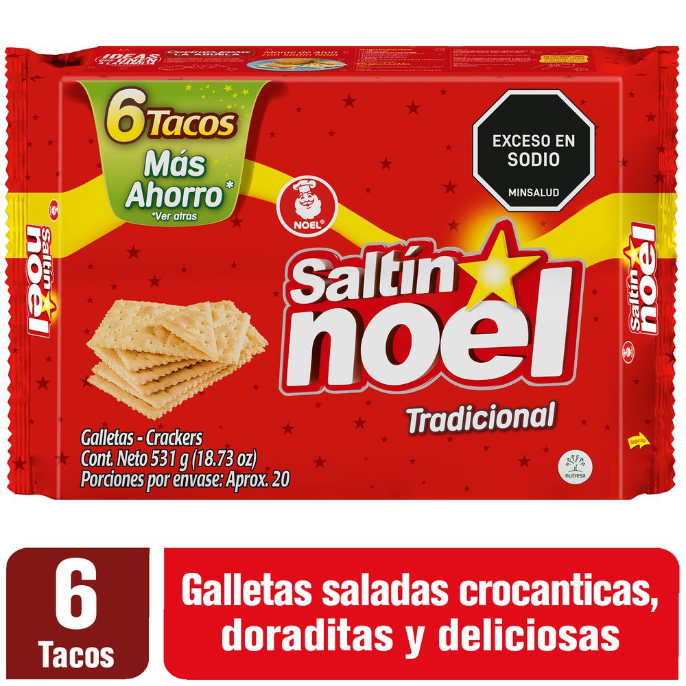 Galletas SALTIN NOEL Tradicional x6 tacos (531 gr)