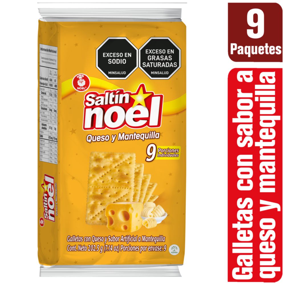Galletas SALTIN NOEL Queso mantequilla x9 tacos (202 gr)