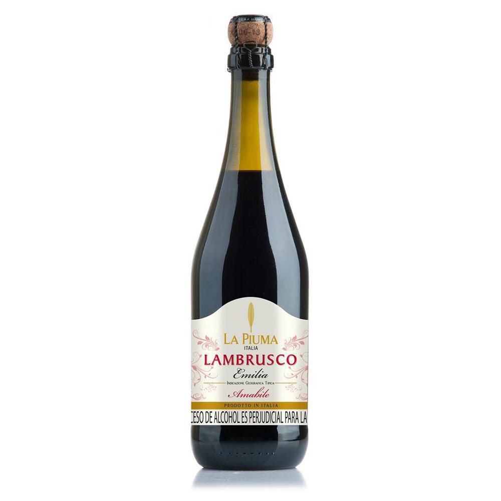 Vino Tinto LA PIUMA MARCA EXCLUSIVA Espumoso Lambrusco (750 ml)