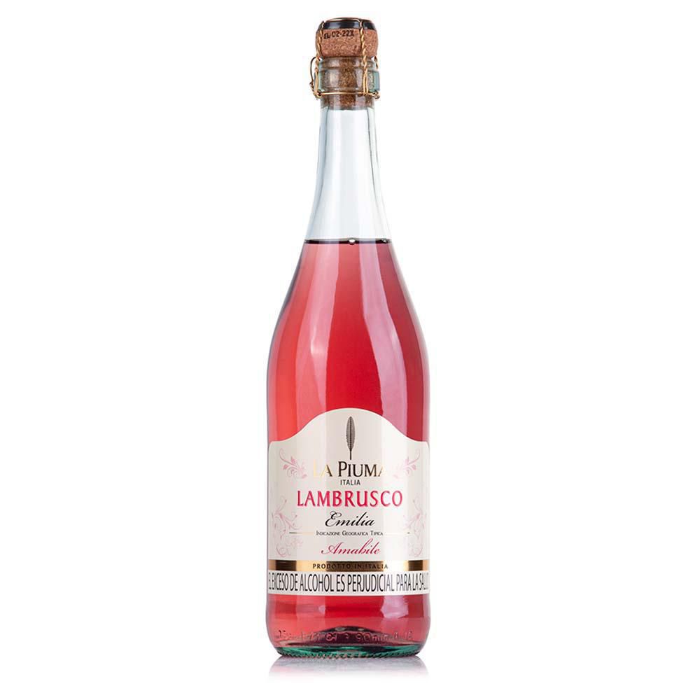 Vino Rosado LA PIUMA MARCA EXCLUSIVA Espumoso Lambrusco (750  ml)