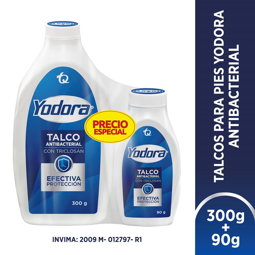 Talco YODORA antibacterial + talco 90gr (300 gr)