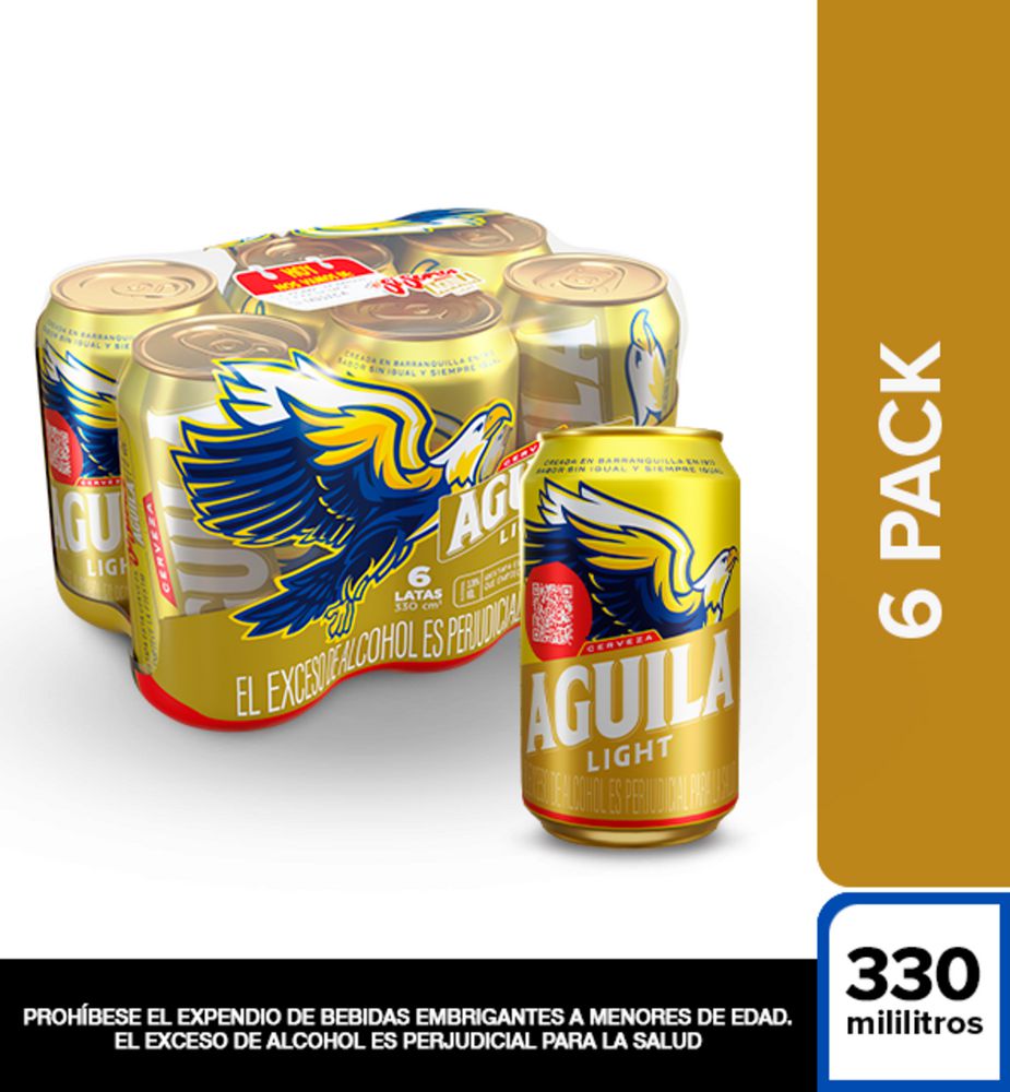 Cerveza Light Sixpack AGUILA LIGHT 1980 ml