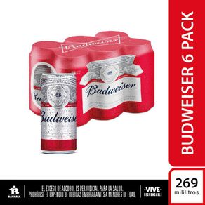 Cerveza LATA 6 UND BUDWEISER 1614 ml