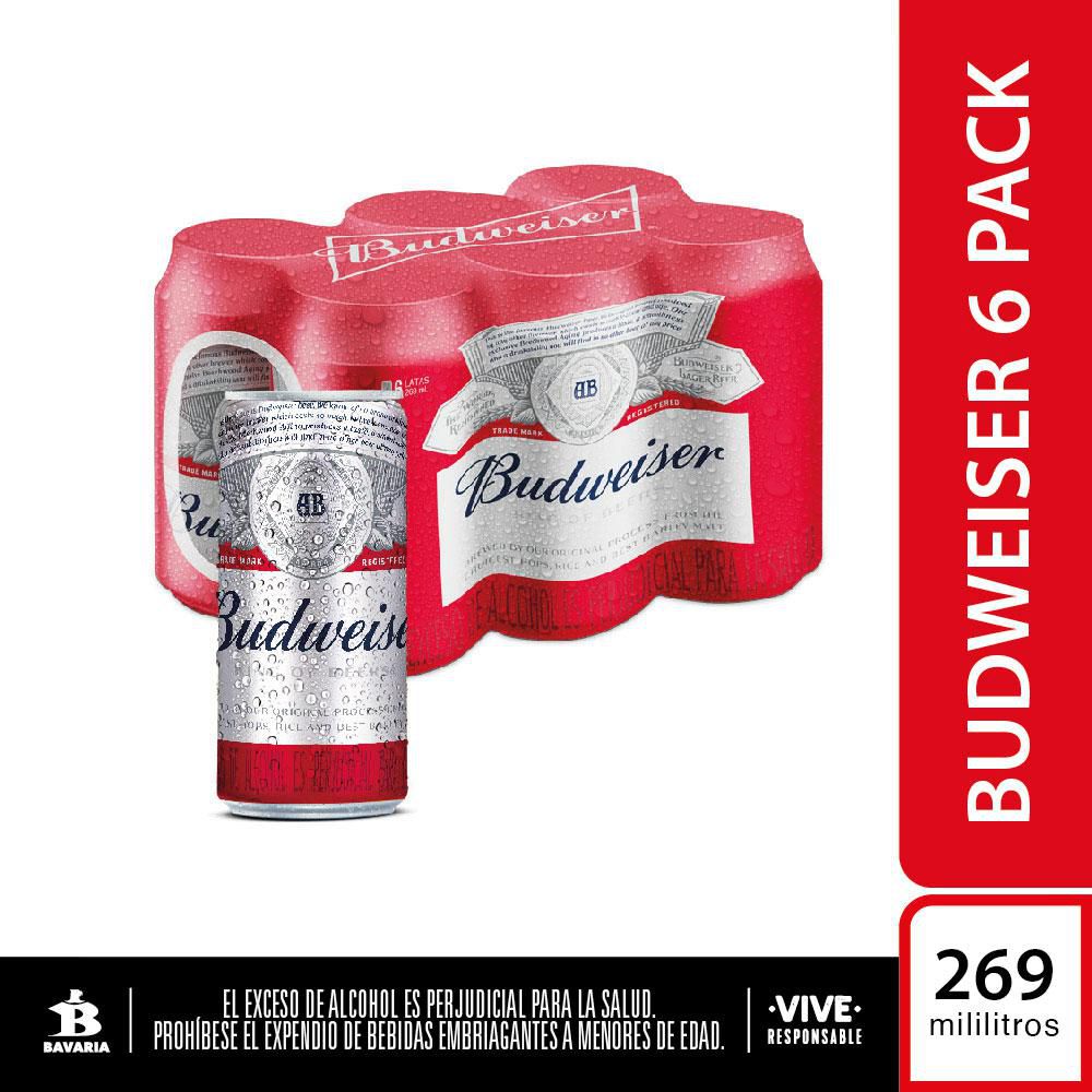 Cerveza LATA 6 UND BUDWEISER 1614 ml