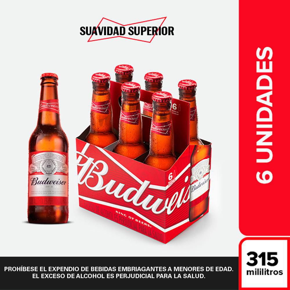Cerveza BUDWEISER Botella x6und (1890 ml)