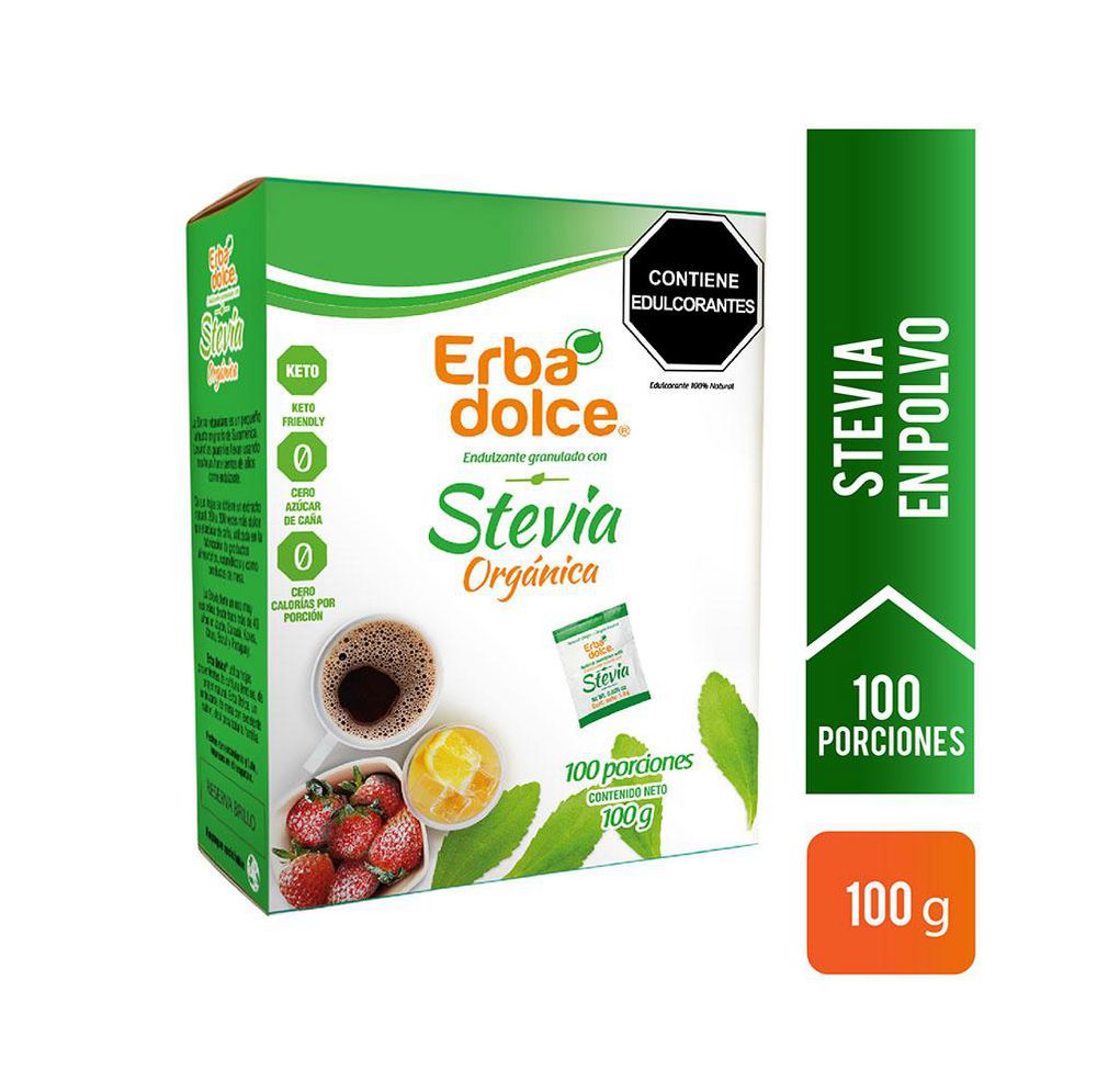 Stevia ERBA DOLCE Endulzante En Polvo (80 gr)