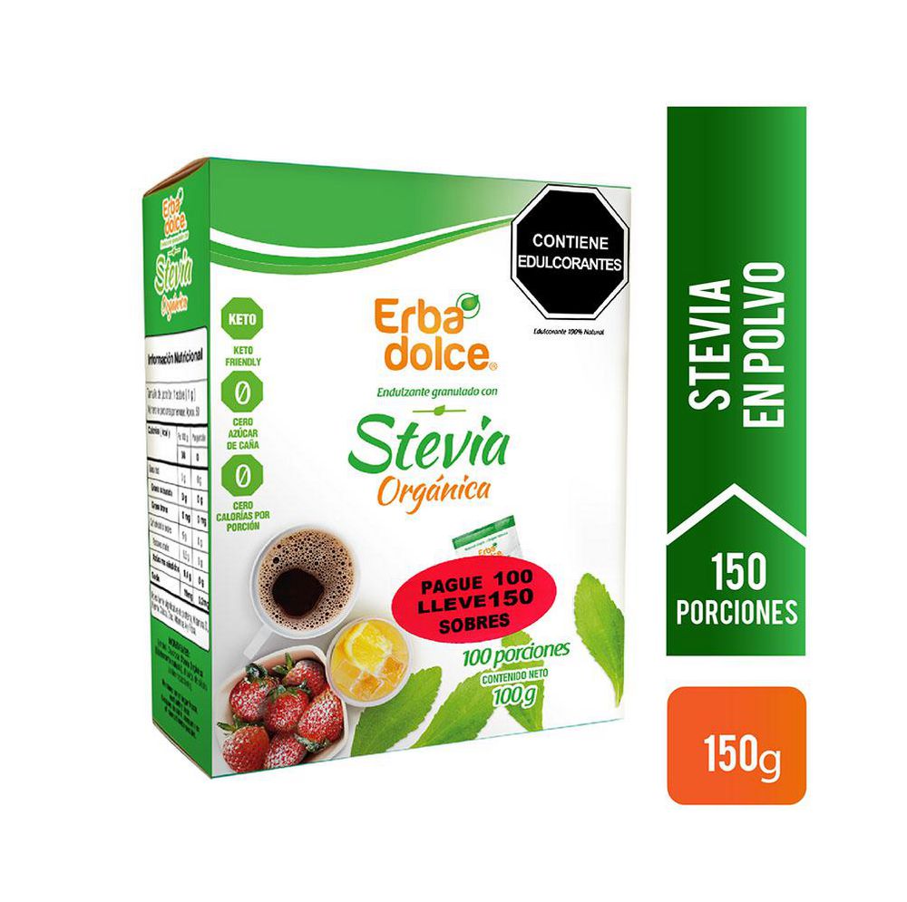 Stevia ERBA DOLCE Endulzante En Polvo (80 gr)