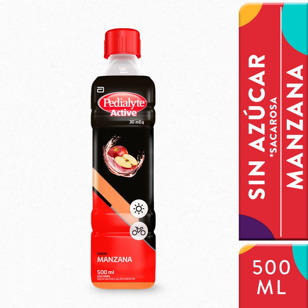 Suero PEDIALYTE Manzana 30mEq con zinc (500  ml)