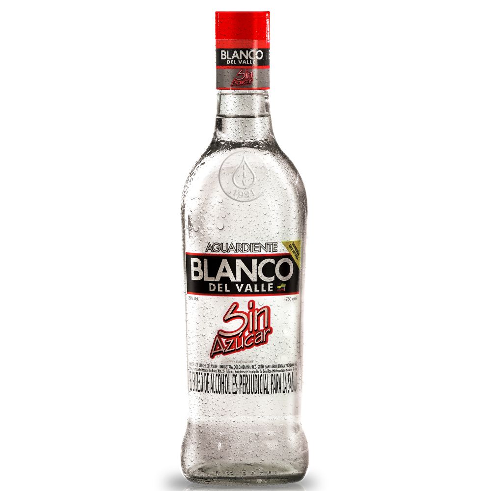Aguardiente BLANCO Del Valle sin azúcar botella (750 ml)