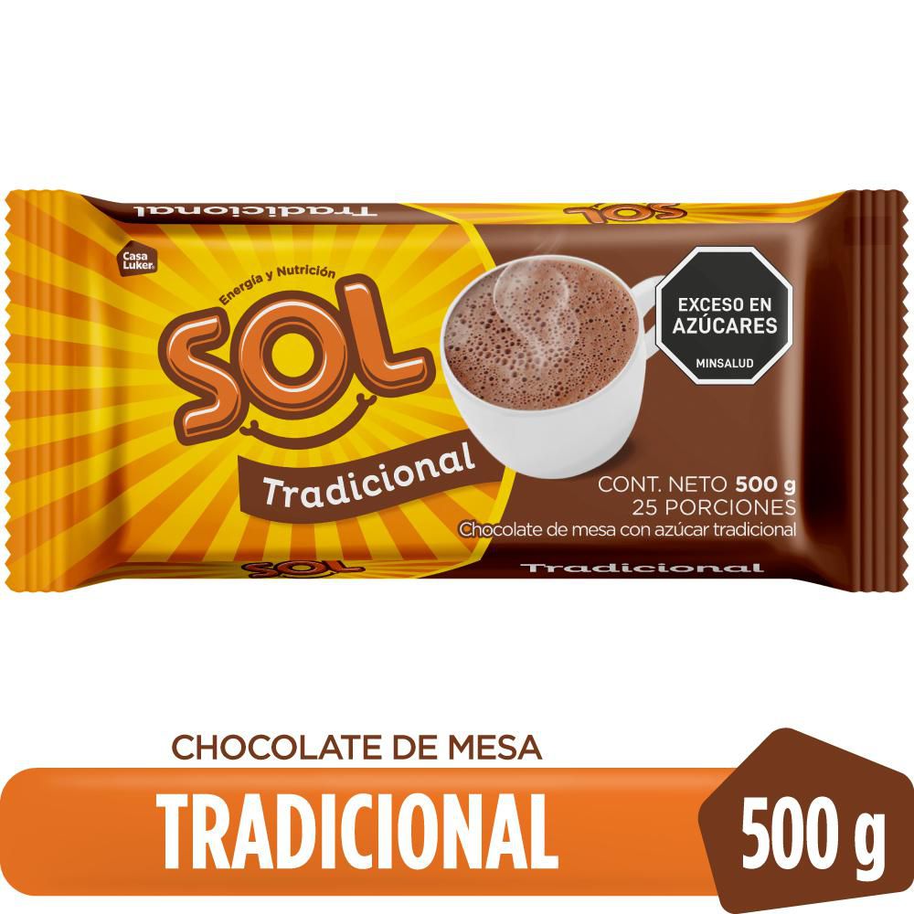 Chocolate SOL de mesa tradicional en pasta (500 gr)