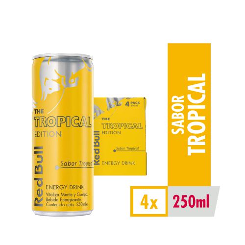 Energizante RED BULL Tropical Lata x4und 250ml (1000 ml)