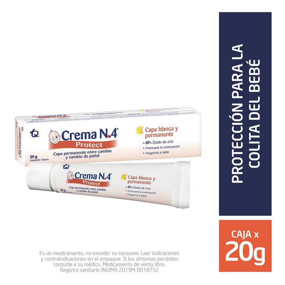 Crema antipañalitis CREMA No 4 protect capa blanca permanente tubo (20 gr)
