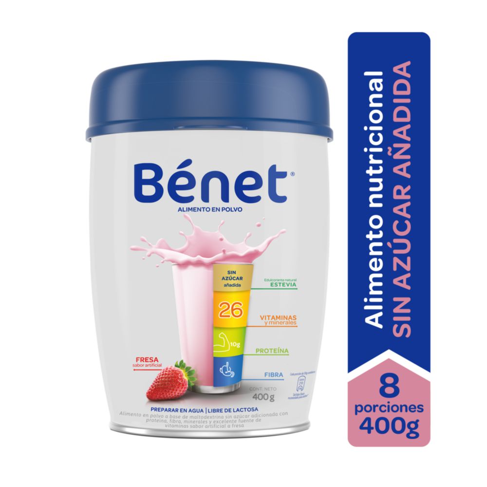 Bebida Nutricional BENET Fresa Sin Azucar (400  gr)