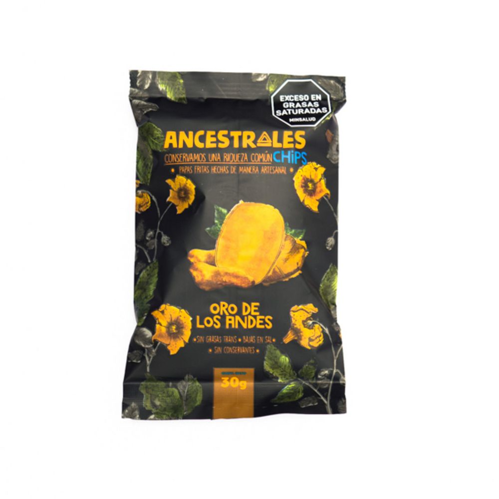 Papas ANCESTRALES CHIPS nativas oro de los Andes (30 gr)
