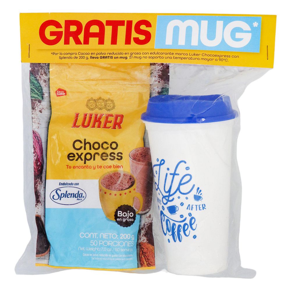 Cacao LUKER POLVO SIN SPLENDA MUG (200 gr)