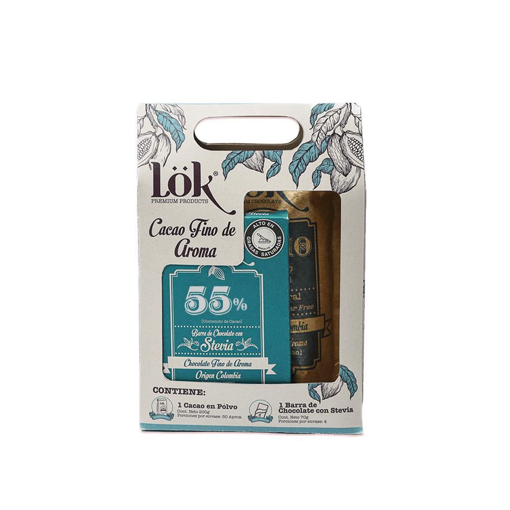Cacao LOK PREMIUM PRODUCTS POLVO FINO KIT ESPECIAL BARRA (270 gr)