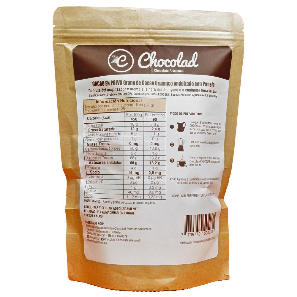 exito.com | Cacao CHOCOLAD CON PANELA (500 gr)