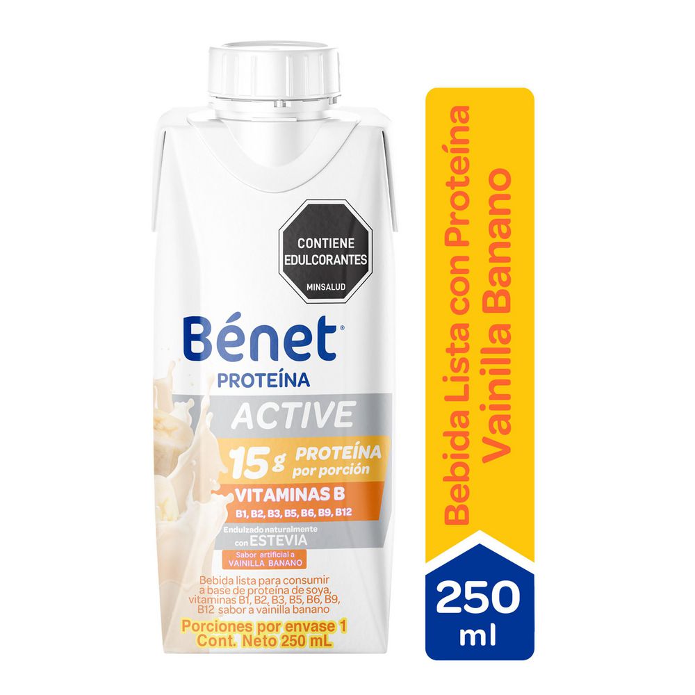 Bebida líquida BENET base proteína de soya vainilla (250 ml)