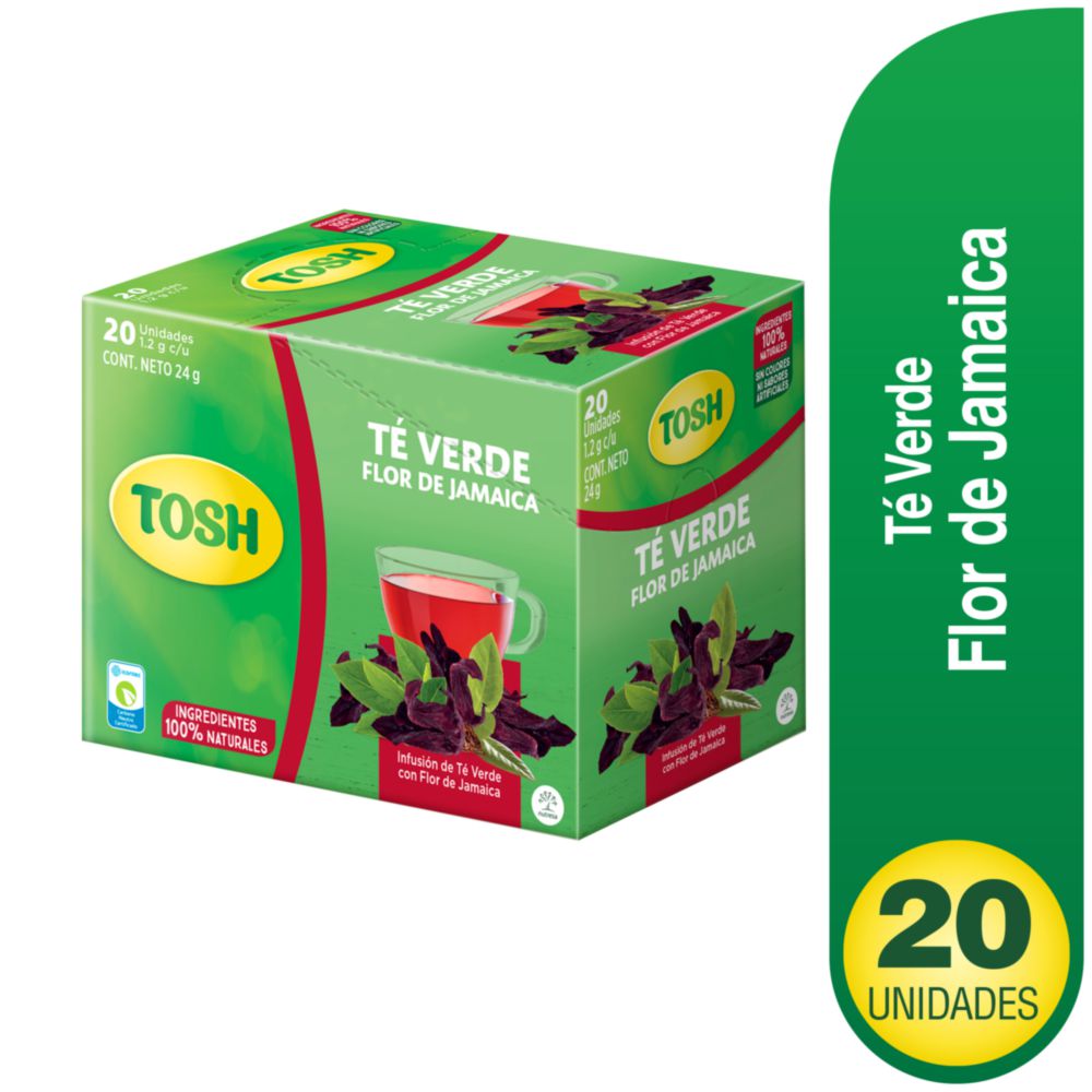 Té TOSH Verde flor de Jamaica x20 und (24 gr)