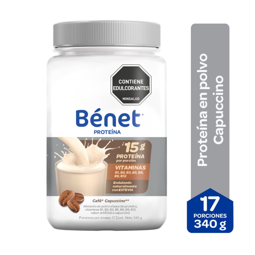 Proteína en polvo BENET café capuccino (340 gr)