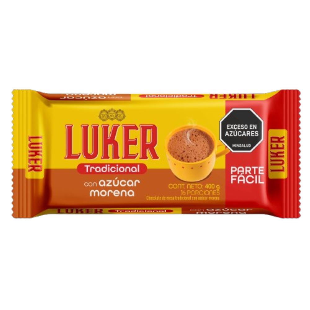 Chocolate LUKER mesa tradicional con azúcar morena (400  gr)