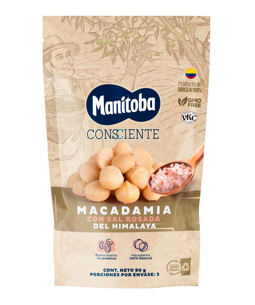 Macadamia MANITOBA con sal rosada del himalaya (90  gr)