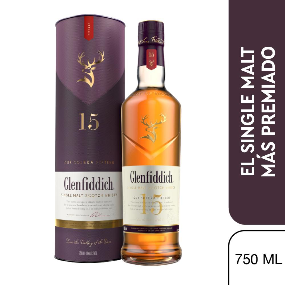 Whisky GLENFIDDICH Single Malt Scotch 15 años (750 ml)