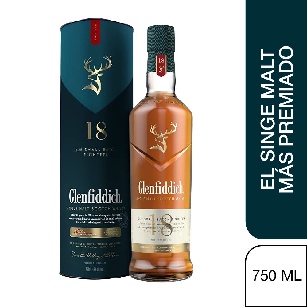 Whisky GLENFIDDICH Single Malt Scotch 18 años (750 ml)