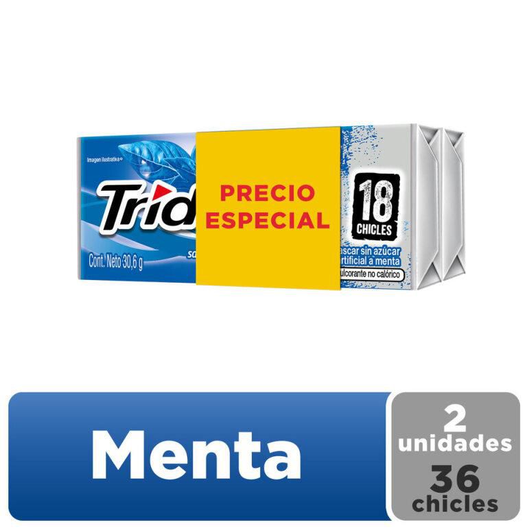 Chicle TRIDENT Sin Azúcar Menta x18und (61.2 gr)