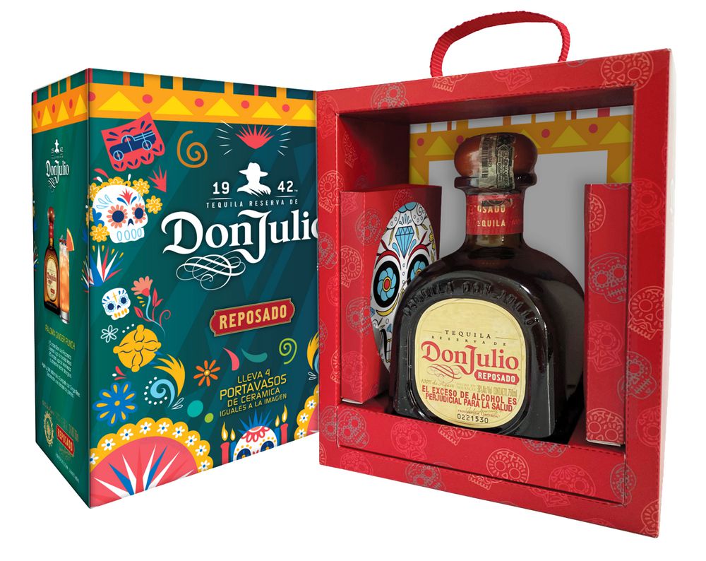 Tequila DON JULIO reposado + portavasos obsequio (750 ml)