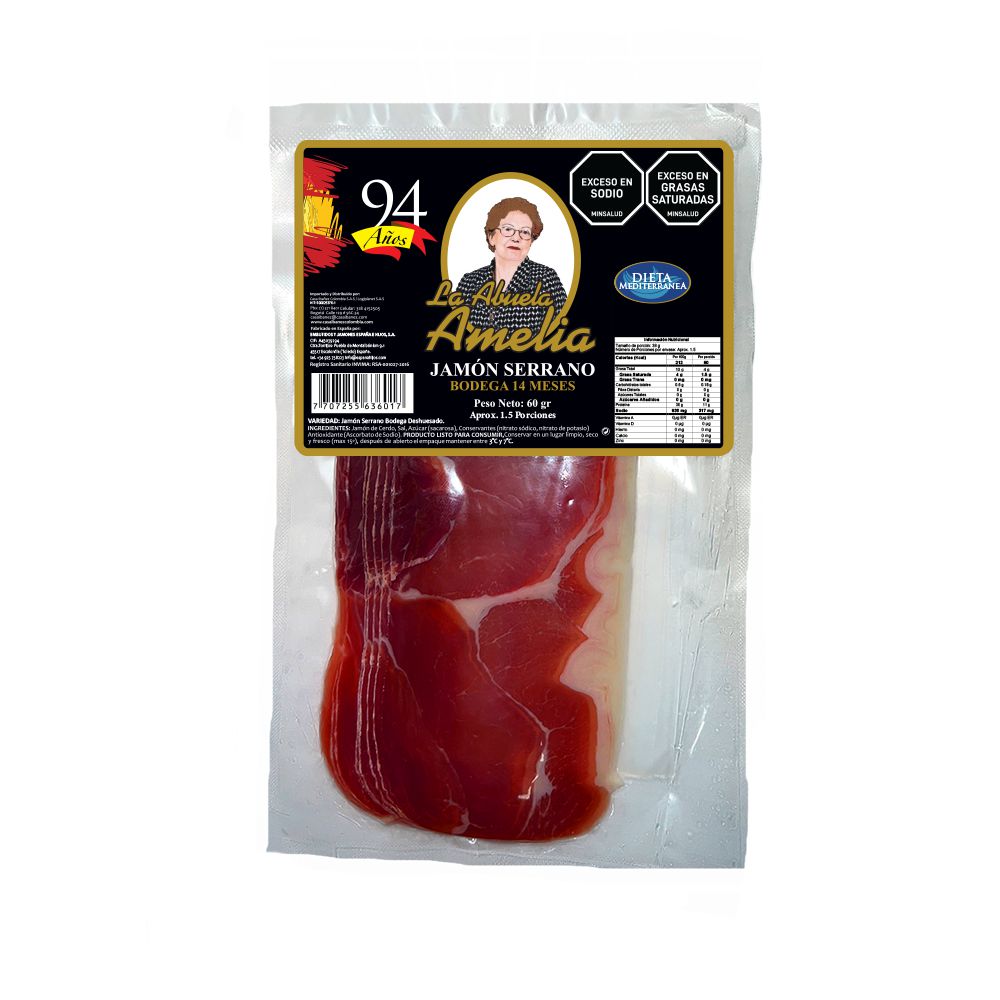 Jamón serrano LA ABUELA AMELIA Bodega 14 meses (60 gr)