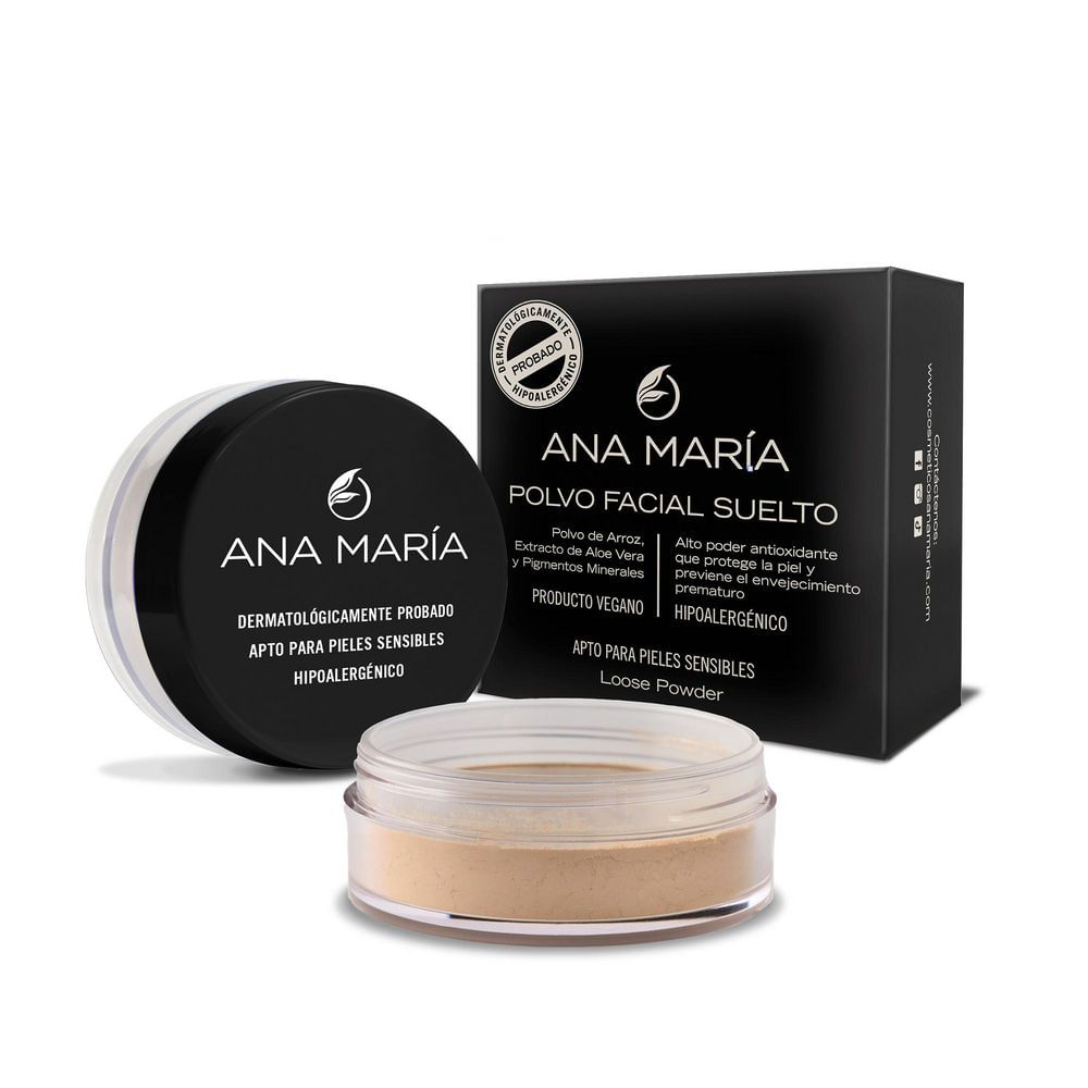Polvo ANA MARIA Facial Arroz Extracto Aloe (18  gr)