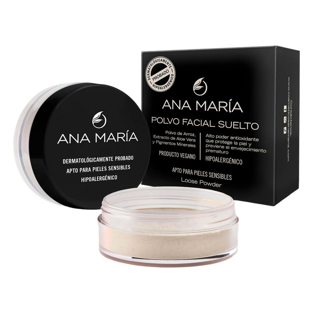 Polvo ANA MARIA Facial Arroz Extracto Aloe (18  gr)