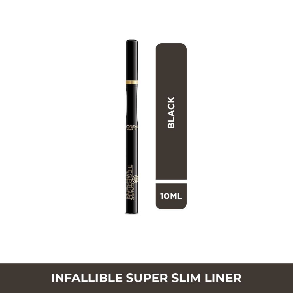 Delineador líquido LOREAL PARIS infallible super slim liner negro (10  ml)