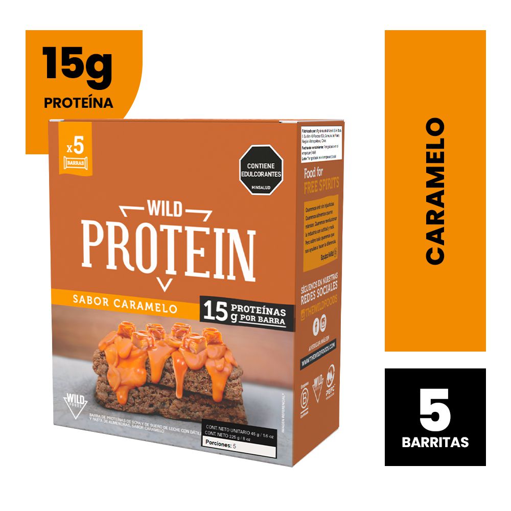 Barra proteína WILD PROTEIN caramelo (225  gr) img #1