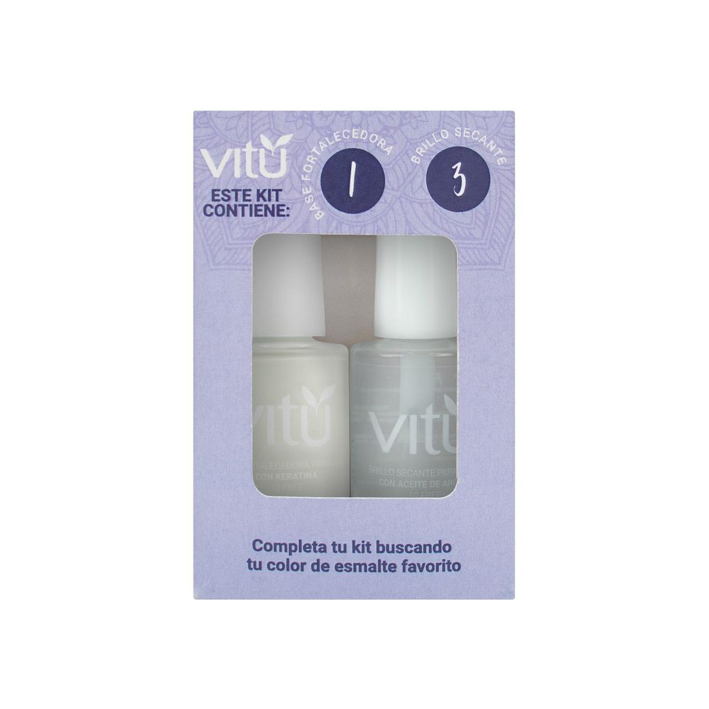 Kit para uñas VITU Fortalecedor + secante (16  ml)