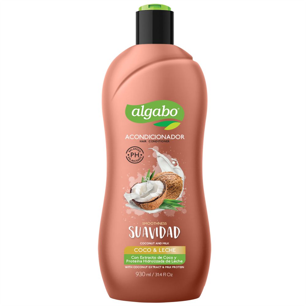 Acondicionador ALGABO MARCA EXCLUSIVA Con Extracto De Coco Y Leche (930 ml)