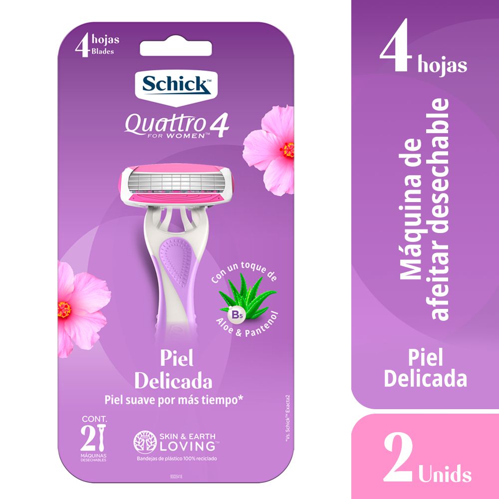 Maquina de afeitar SCHICK Quattro for women sensitive x2 und (2 und)