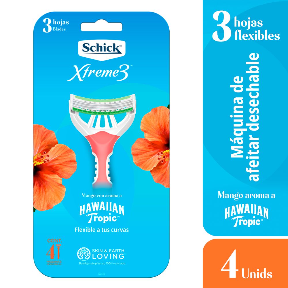 Maquina de afeitar SCHICK Xtreme3 piel delicada x4 und (4 und)