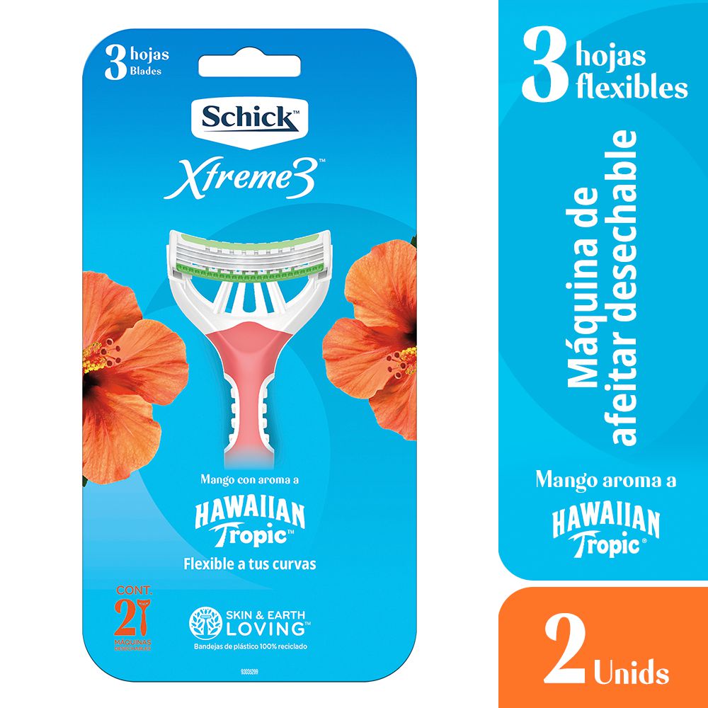 Maquina de afeitar SCHICK Xtreme3 piel delicada x2 und (2 und)