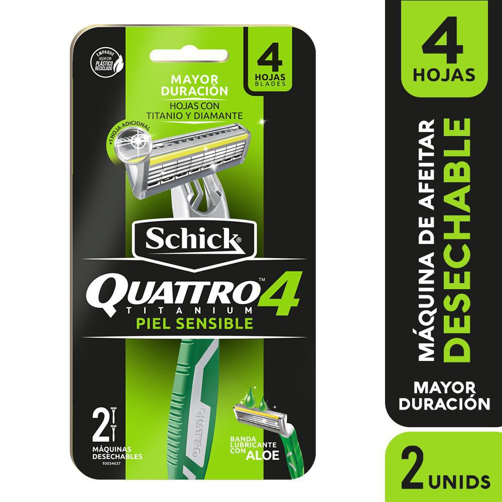 Maquina de afeitar SCHICK Quattro titanium sensible x2 und (2 und)