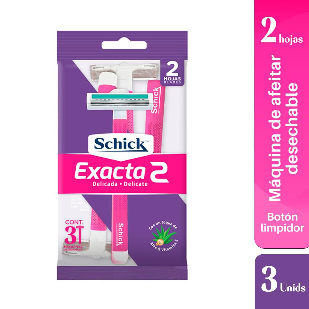 Maquina de afeitar SCHICK Exacta2 piel delicada x3 und (3 und)