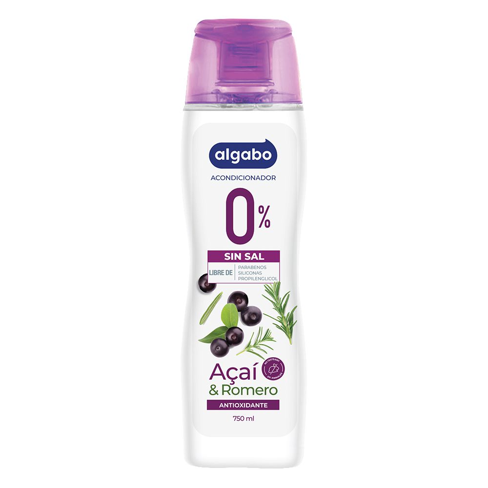 Acondicionador ALGABO MARCA EXCLUSIVA Sin Sal Acaí Y Romero (750  ml)