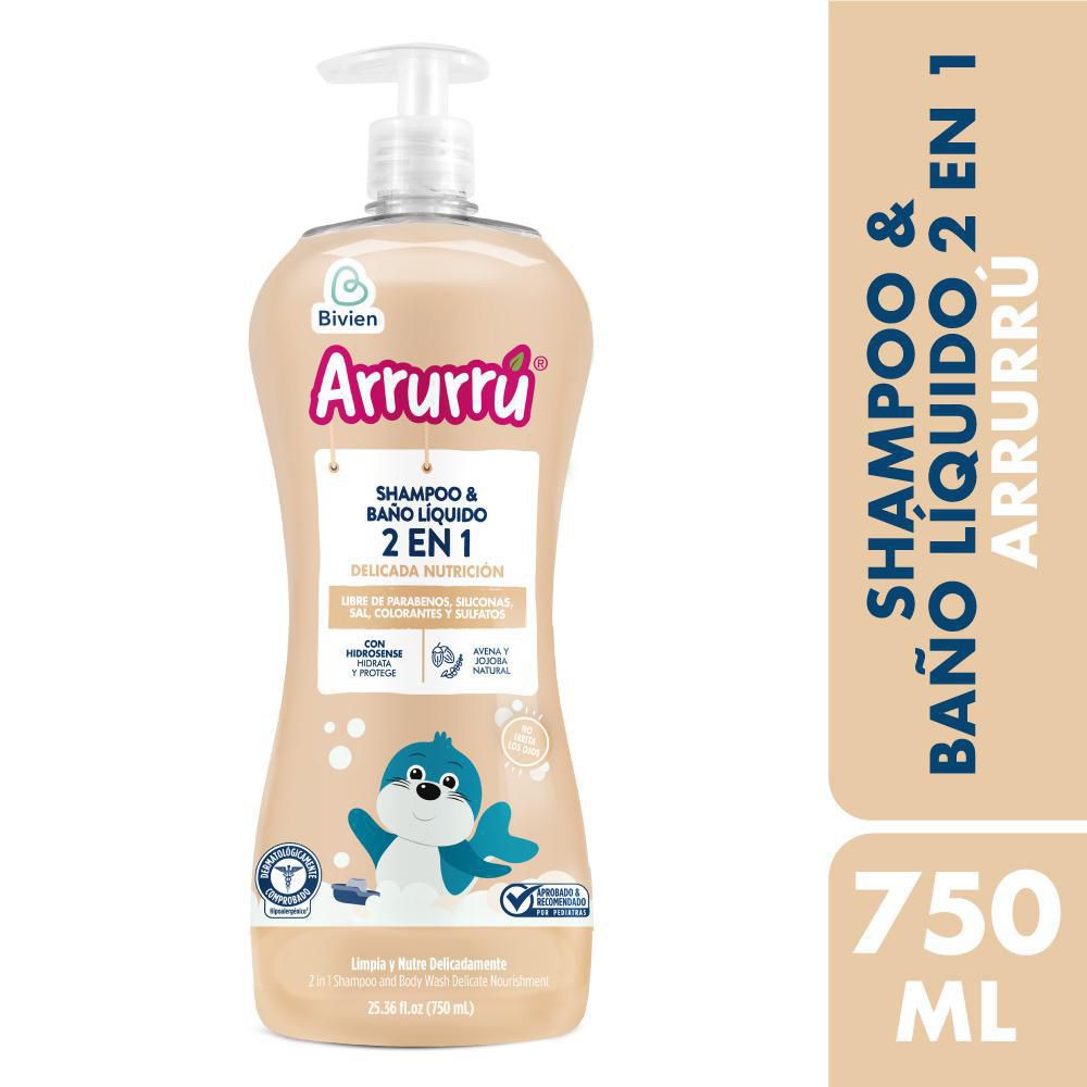 Shampoo Bebe ARRURRU 2 EN 1 DELICADA NUT (750 ml)