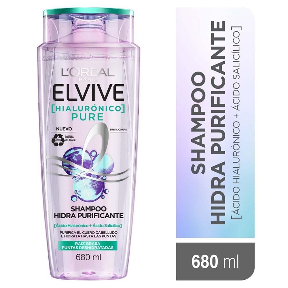 Shampoo ELVIVE Loreal Paris hidra purificante pure (680 ml)