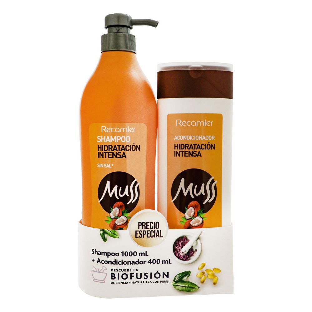 Precio Especial Shampoo MUSS HIDRATACION INTENSA SIN SAL (2  UNIDAD)