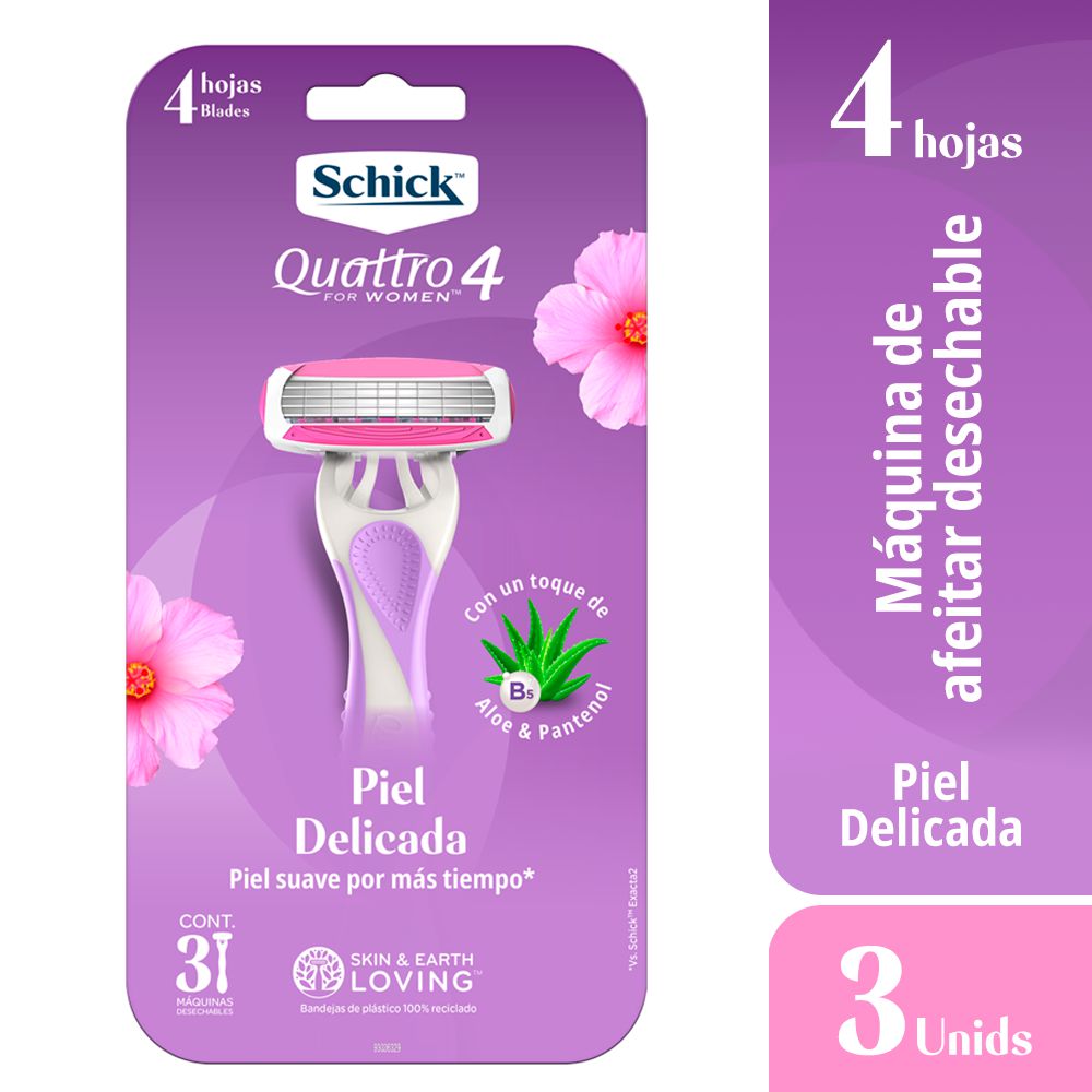 Maquina de afeitar SCHICK Quattro for women sensitive x3 und (3 und)