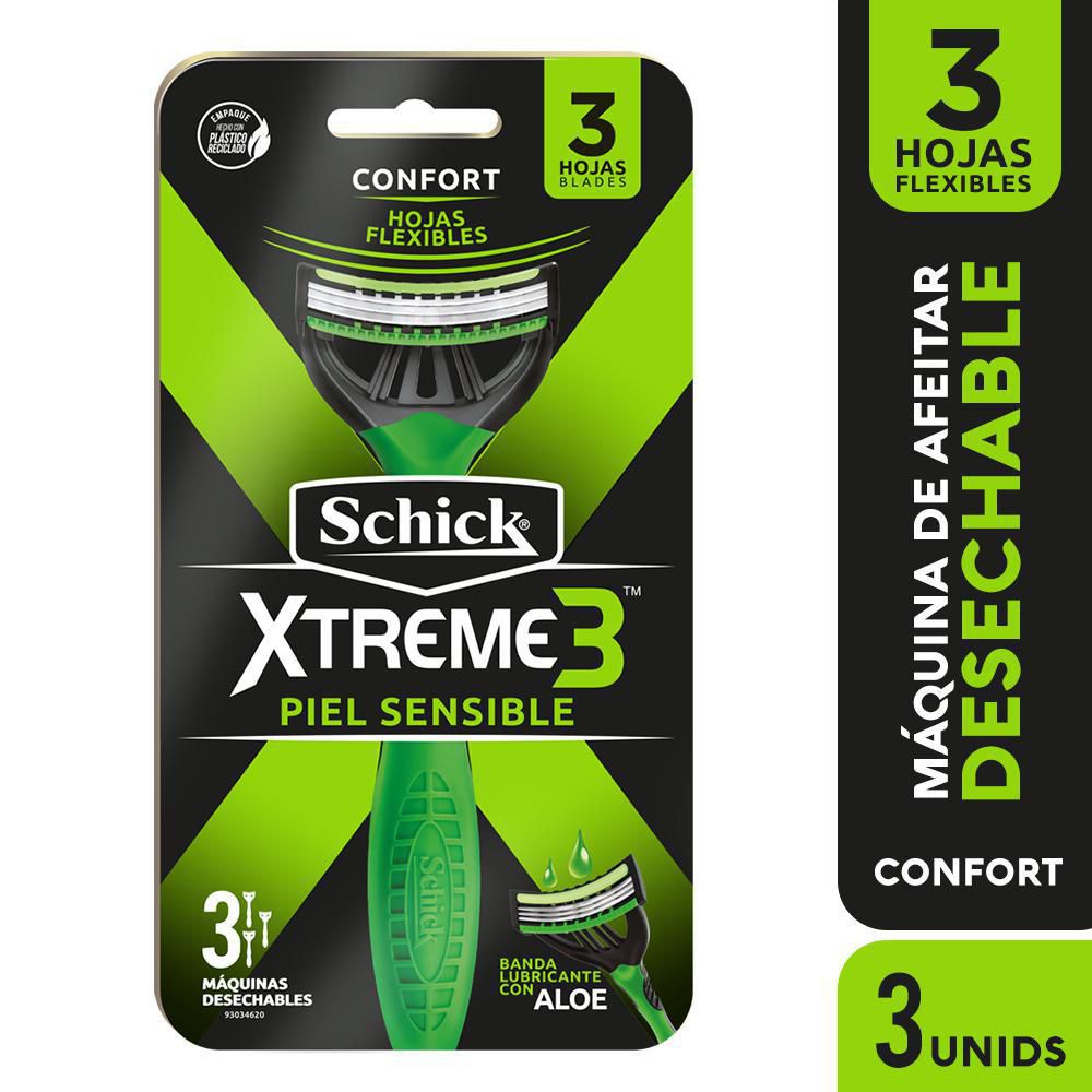 Maquina de afeitar SCHICK Xtreme3 piel sensible x3 und (3 und)
