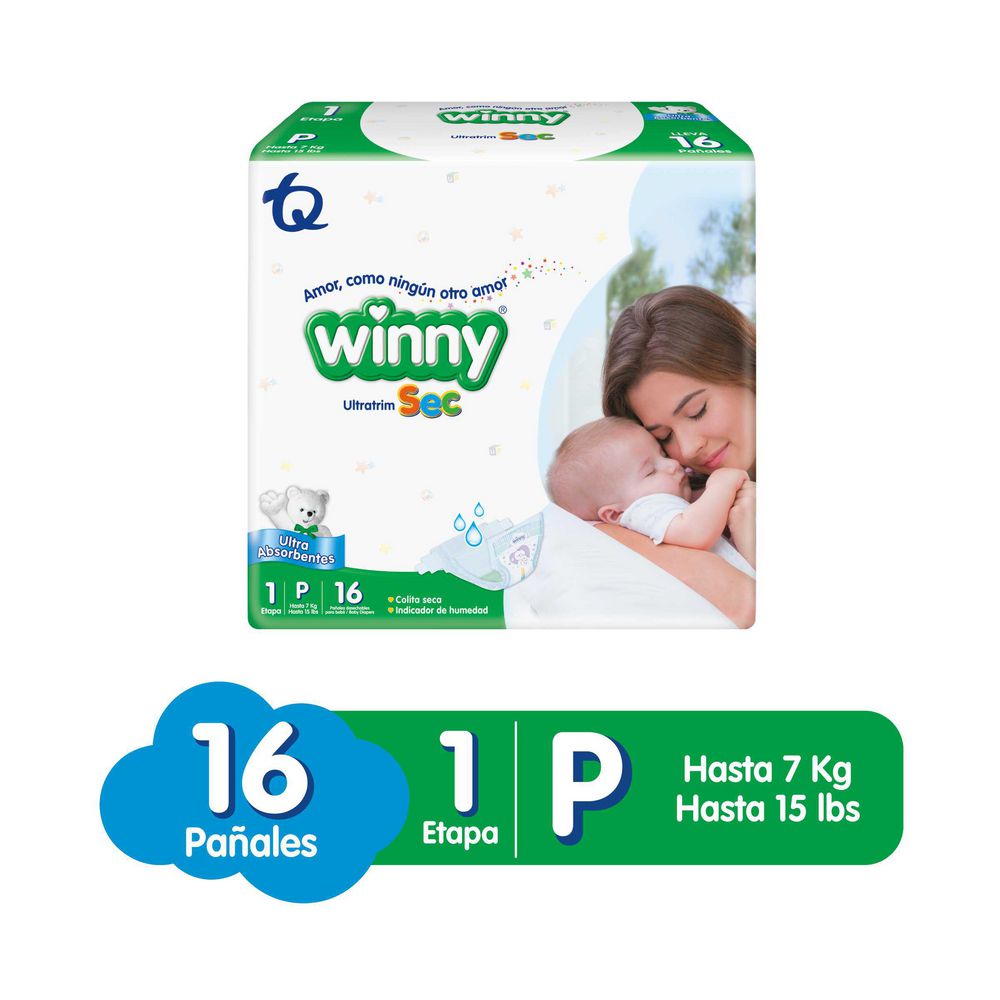Pañales WINNY etapa 1 P (16 und)