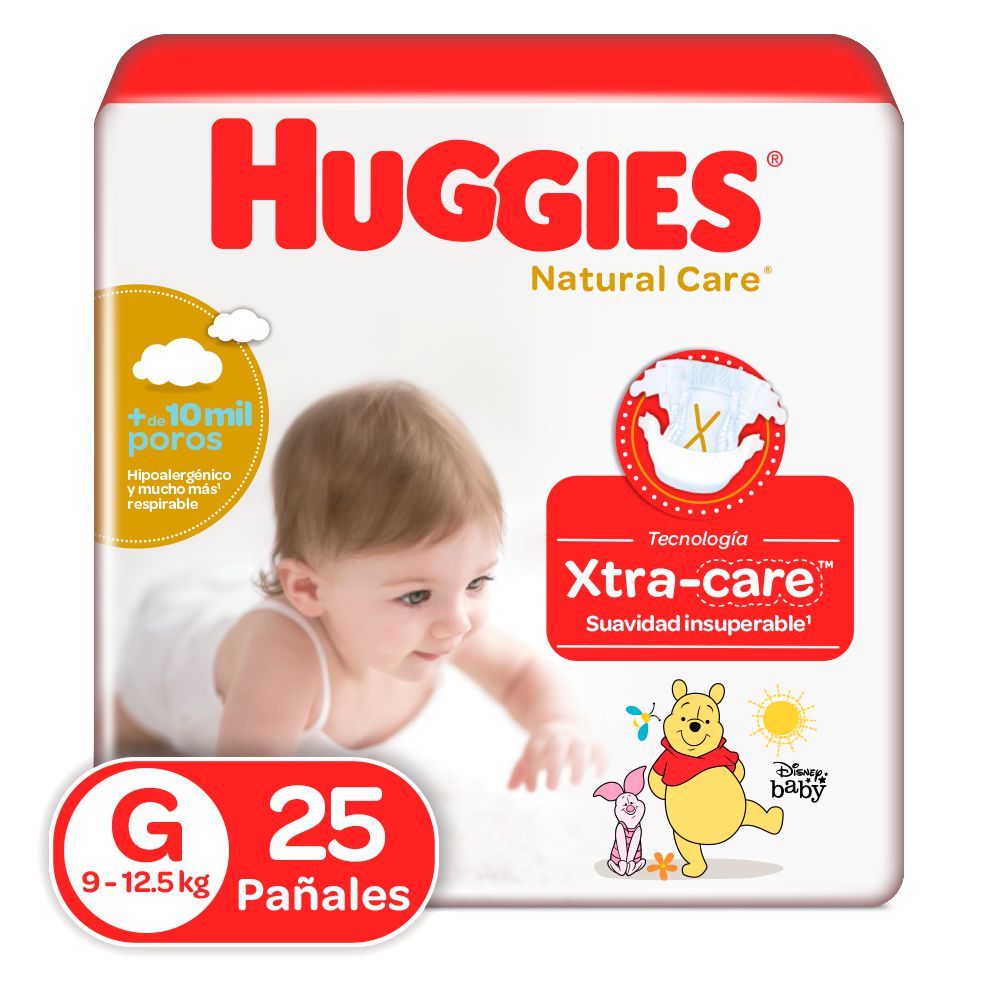 Pañales HUGGIES Natural care 3 G (25 und)